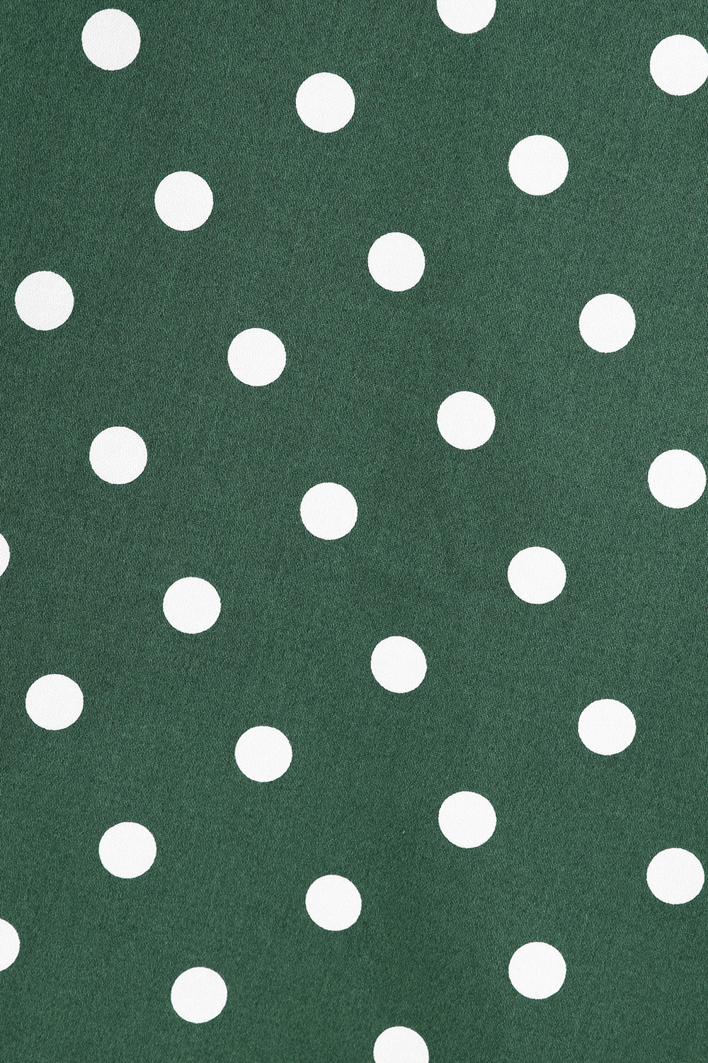 Hearts and Roses London Curvy Kylie Green Polka Dot Print Vintage Dress, Fabric Close up