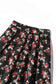 Vintage Style A-Line Skirt, Floral and Strawberry Print, Top View